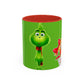 Grinch Character with Poop Present Mug | Accent Coffee Mug