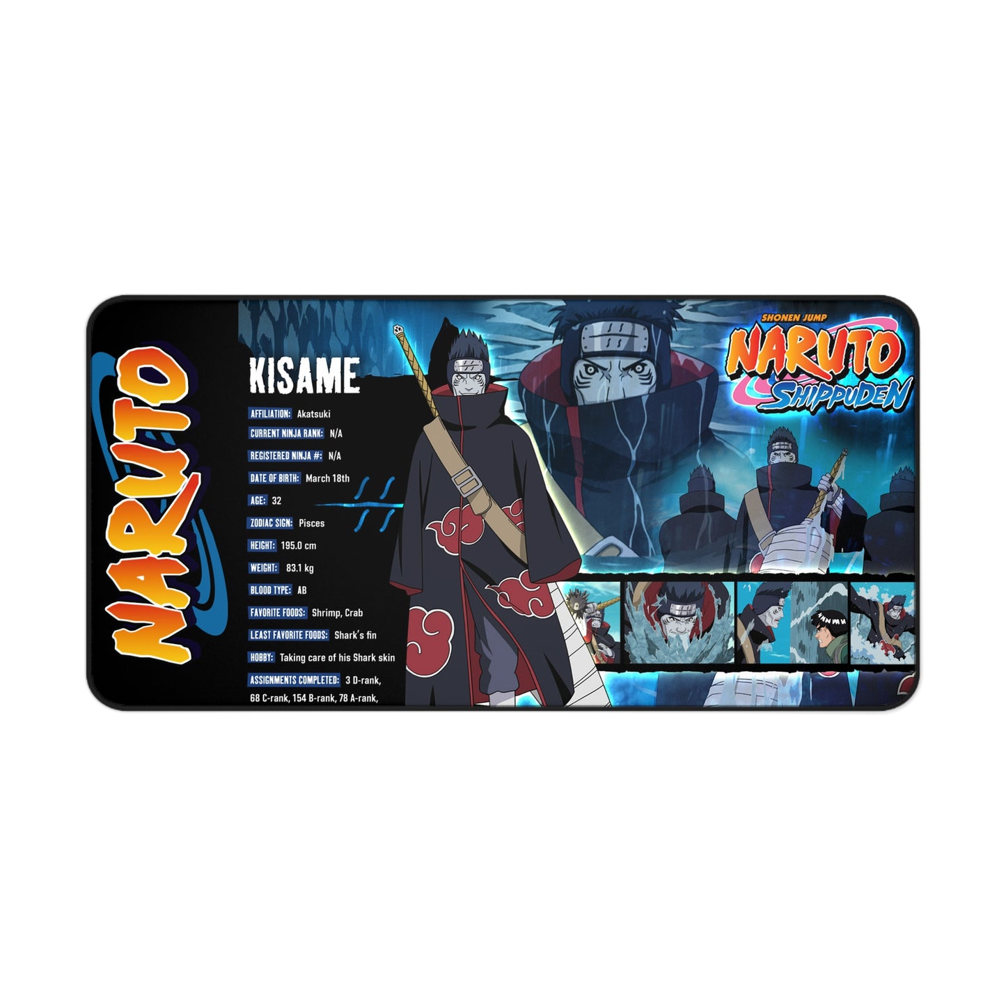 Naruto Shippuden Kisame Desk Mat | Anime Gaming Mouse Pad