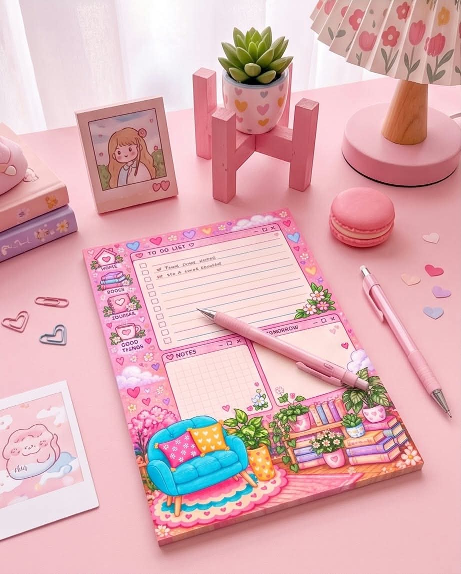 Pink Sanctuary To-Do List Memo Pad