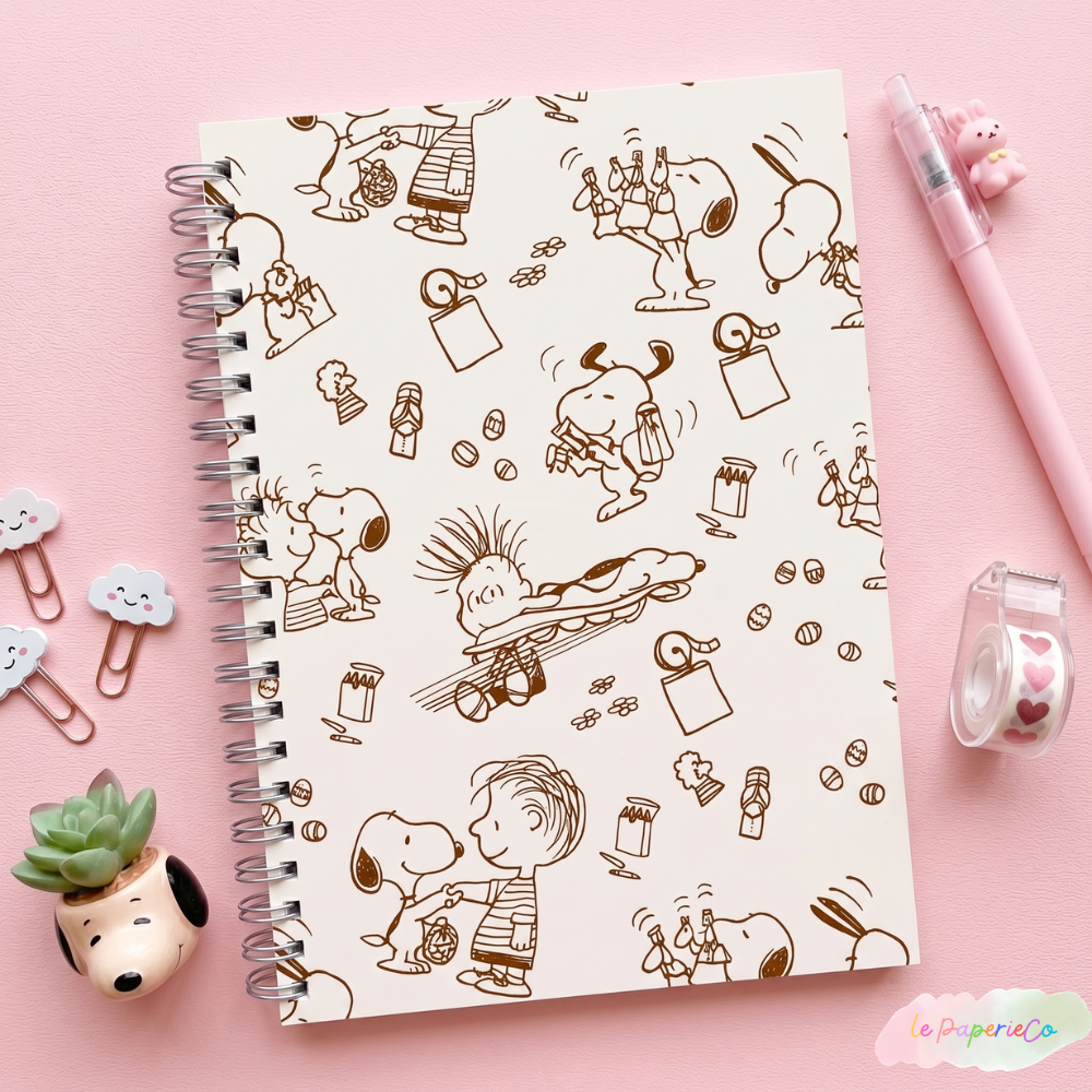 Adorable Charlie Brown and Snoopy Notebook | A5 (5.82 x 8.26 in)