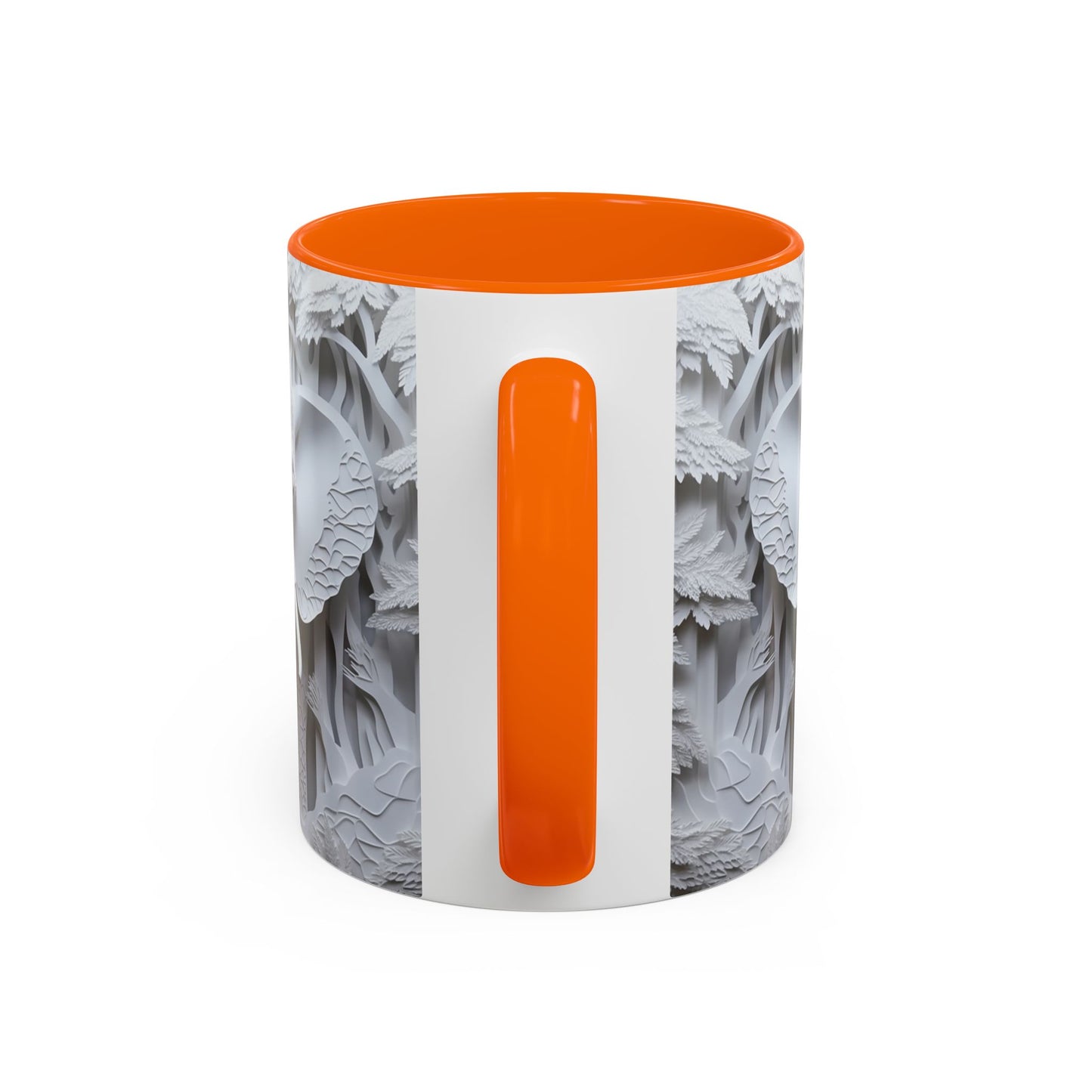 Elephant Relief Accent Coffee Mug — Grey Carved Jungle Design (11/15oz)