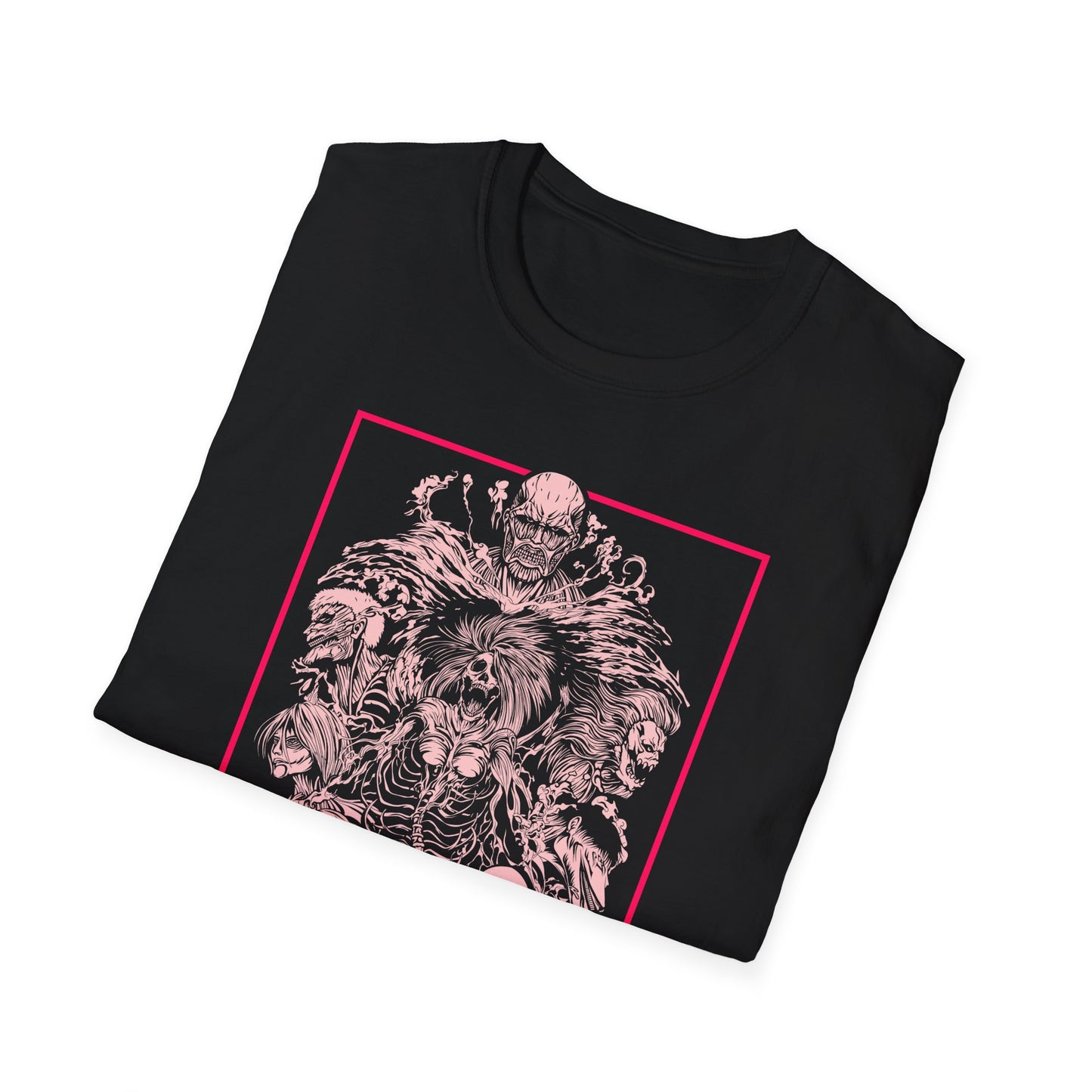 Anime Pink Attack on Titan Collage Graphic Tee