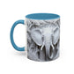 Elephant Relief Accent Coffee Mug  Grey Carved Jungle Design (11/15oz)