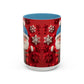 Santa Claus Pattern Mug | Red Snowflakes Christmas Coffee Cup