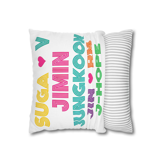 BTS Members Names Pillowcase | Square Pillowcase