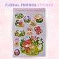 Floral Friends Sticker Sheet | Kawaii Animals, Flowers, Nature Decal
