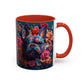Floral French Bulldog Accent Coffee Mug  Colorful Dog Art 11/15oz