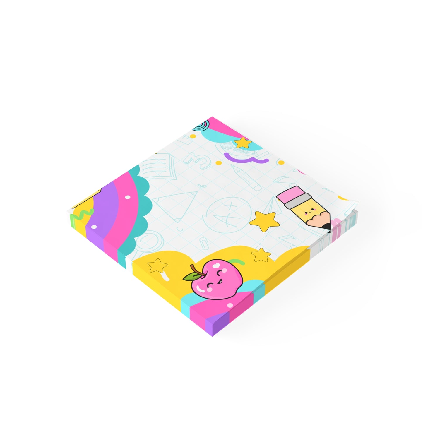 Colorful Hearts Grid Sticky Note Pads