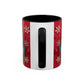Clay Santa Pattern Mug | Christmas Snowflake Accent Coffee Mug