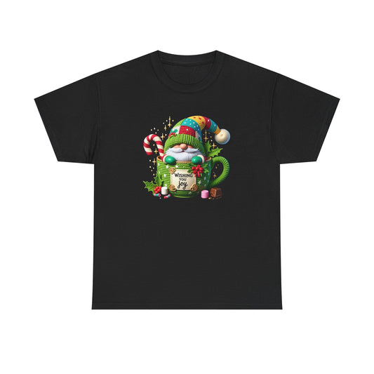 Gnome in Hot Cocoa mug graphic T-Shirt | Christmas holiday cute winter design