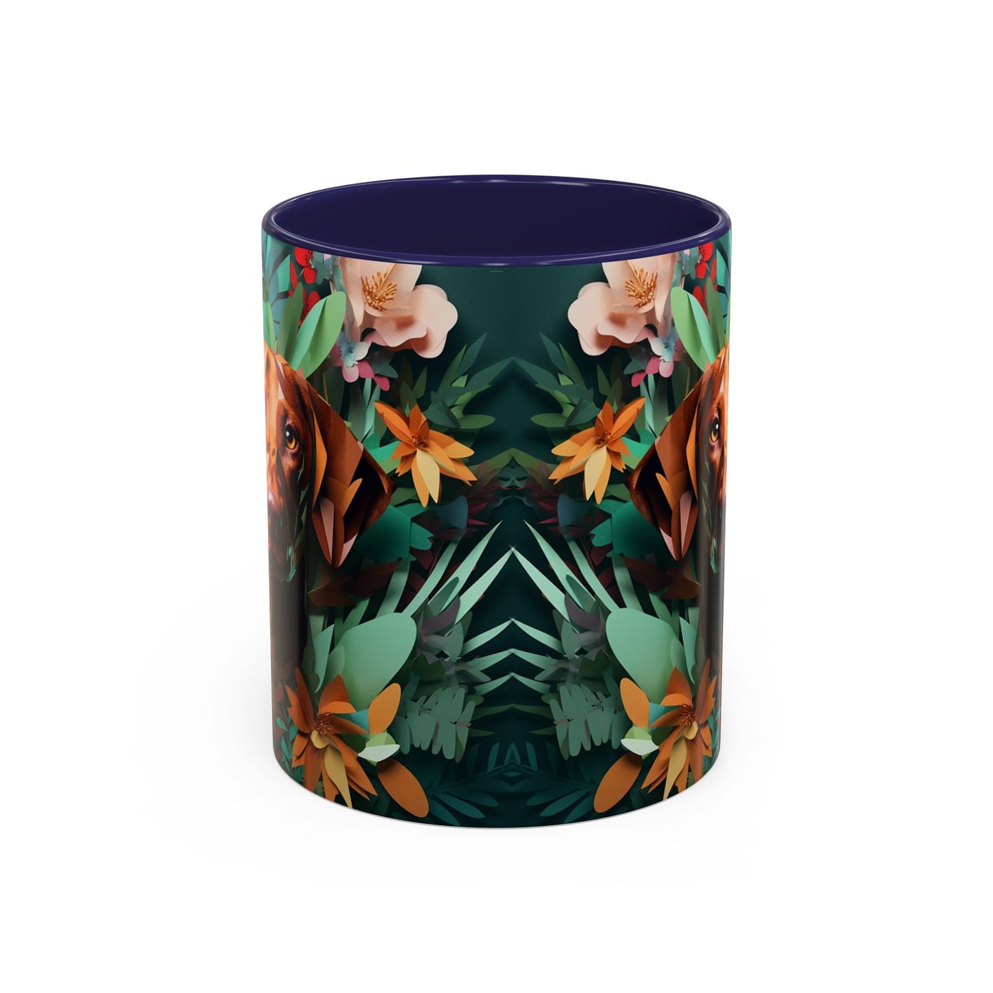Vizsla Floral Accent Coffee Mug — Dog Portrait Botanical 11/15oz