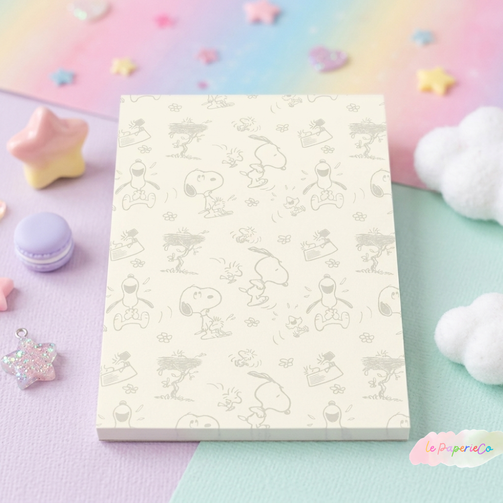 Kawaii Snoopy Notepad | Half Letter Notepad, 50 pages