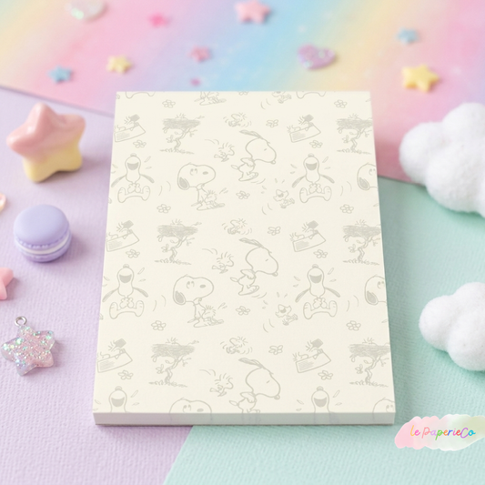 Kawaii Snoopy Notepad | Half Letter Notepad, 50 pages