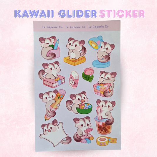 Kawaii Glider Sticker Sheet| Kawaii Laptop decal
