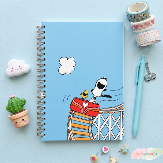 Cute Snoopy Ride Notebook | A5 (5.82 x 8.26 in)