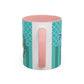 Princess Girl Cartoon Teal Accent Coffee Mug | 11oz 15oz