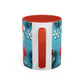 Blue Santa Claus Mug | Snowflakes Holiday Coffee Mug