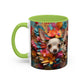Chihuahua Floral Wreath Accent Coffee Mug Colorful Pet Lover Gift (11/15oz)