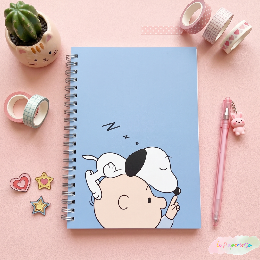 Sleepy Snoopy and Charlie Notebook | A5 (5.82 x 8.26 in)