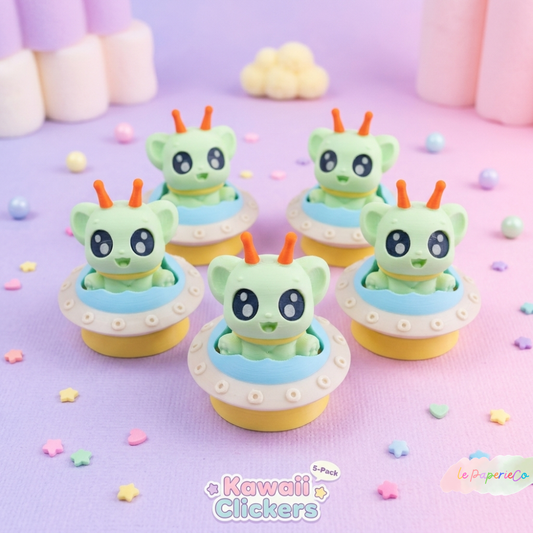 Kawaii Alien Clickers | Cute Alien Sensory Desktop Toys