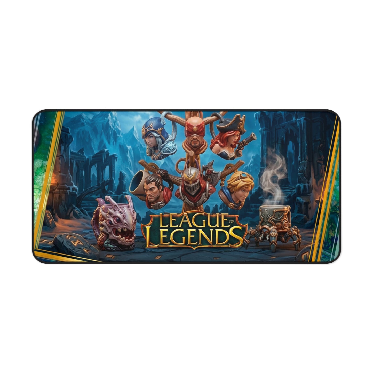 League of Legends Desk Mat Gaming Mouse Pad with Champion Collage