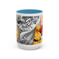 Anime Fist Coffee Mug  Dynamic Manga Collage Accent Mug (11/15 oz)