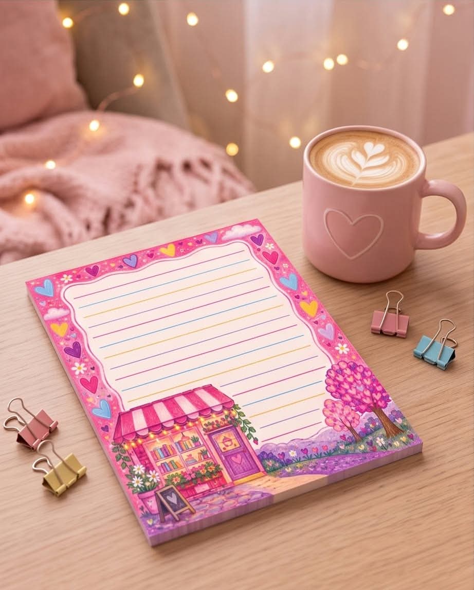 Cozy Bookshop Notepad & Memo Pad