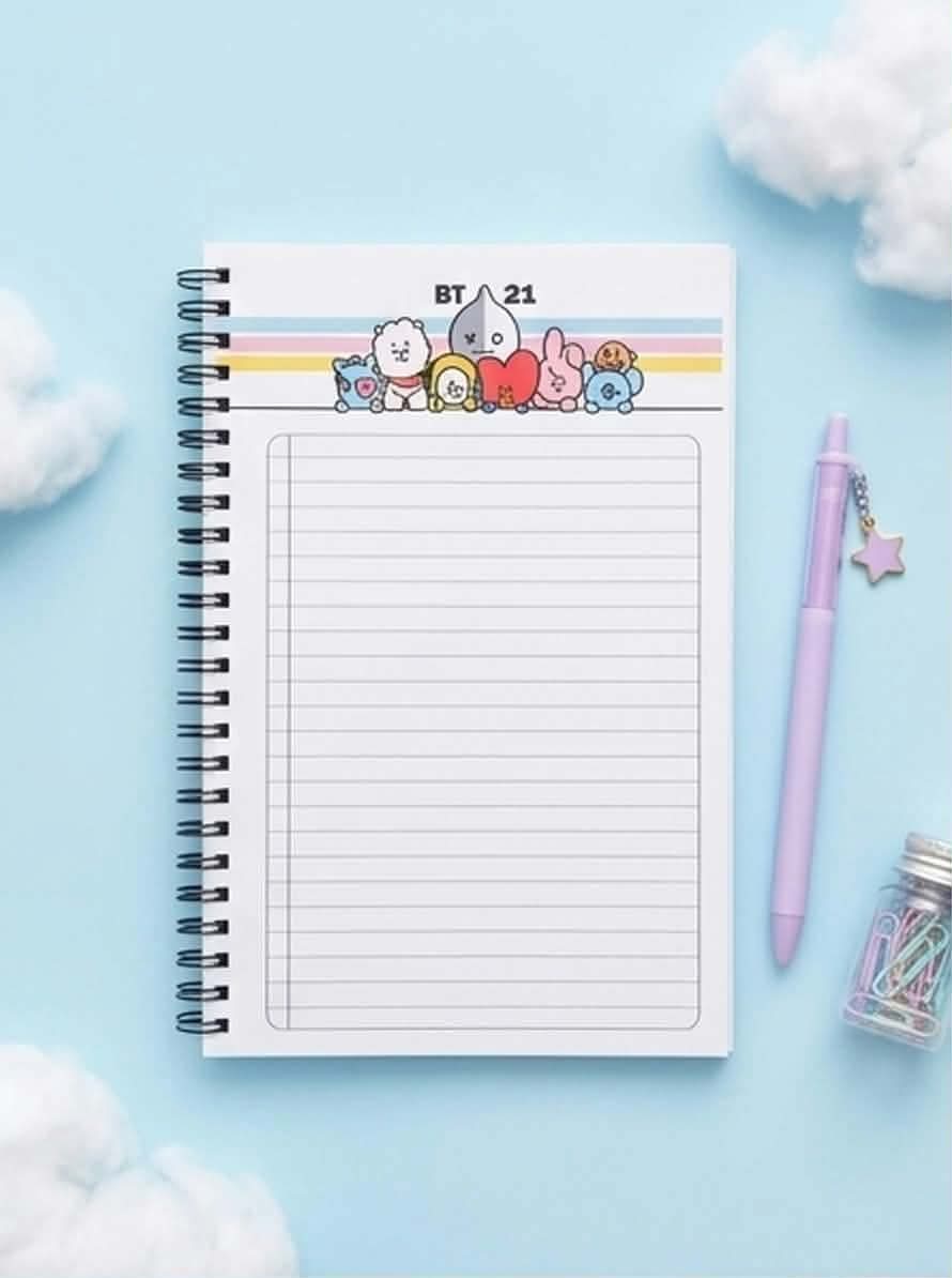 BT21 Official-Style Character Spiral Notebook & Journal