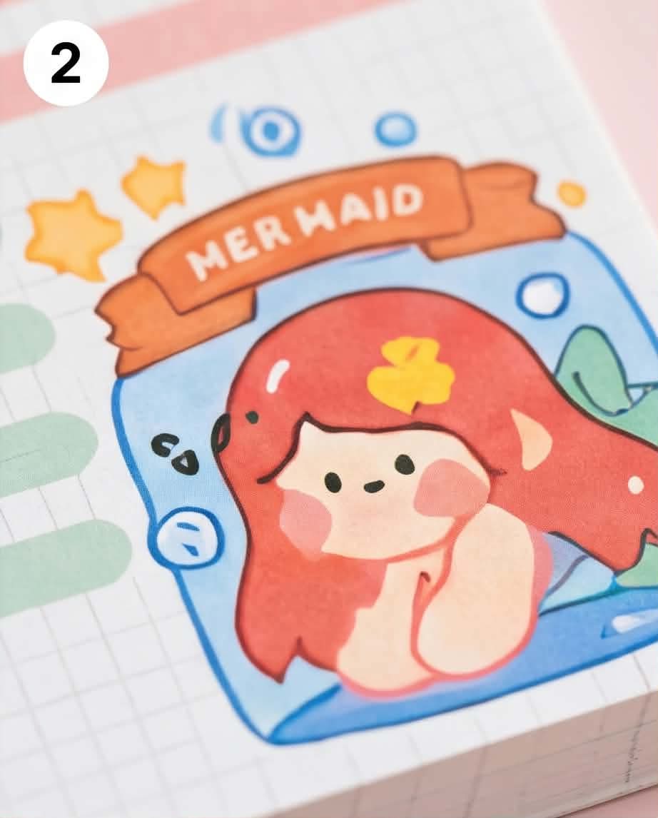My Little Mermaid Memo Pad — Cute Mermaid Memo Pad for School, Office & Everyday Notes