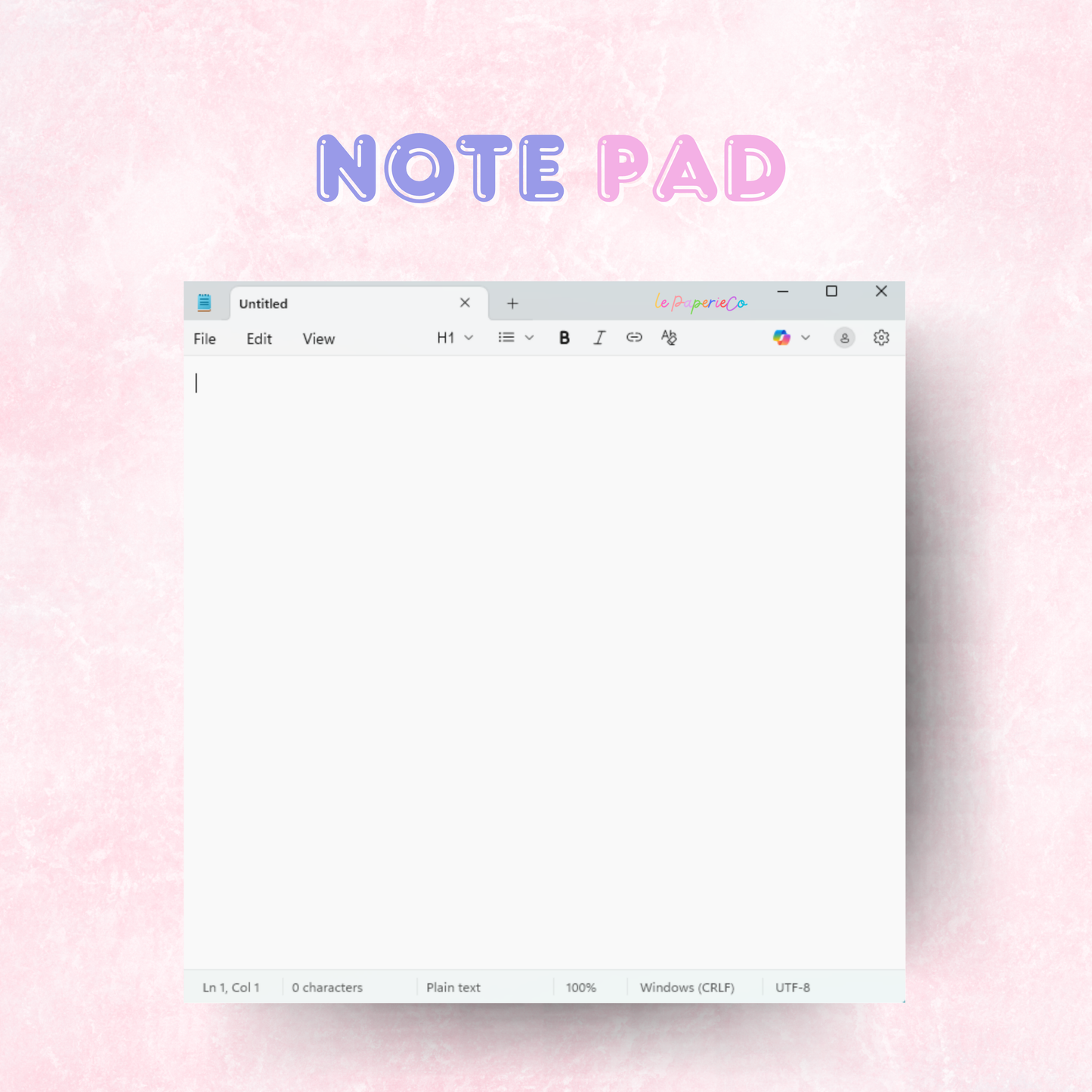 Windows Inspired  Notepad Collection | Excel, Word, Paint, Notepad 4x4  in. (50 pages)
