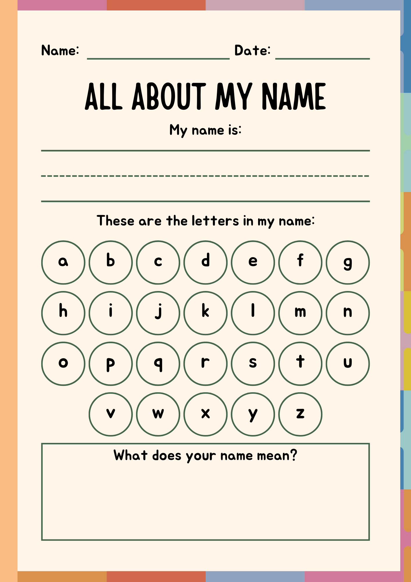 Colorful Pre-school Learning Pack | Digital Download