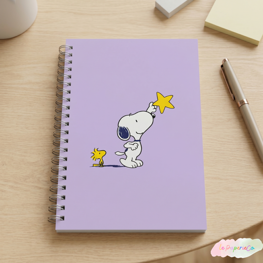 Kawaii Snoopy and Woodstock Star Notebook A5 5.82x8.26 in | Cute Peanuts Journal – Le Paperie Co