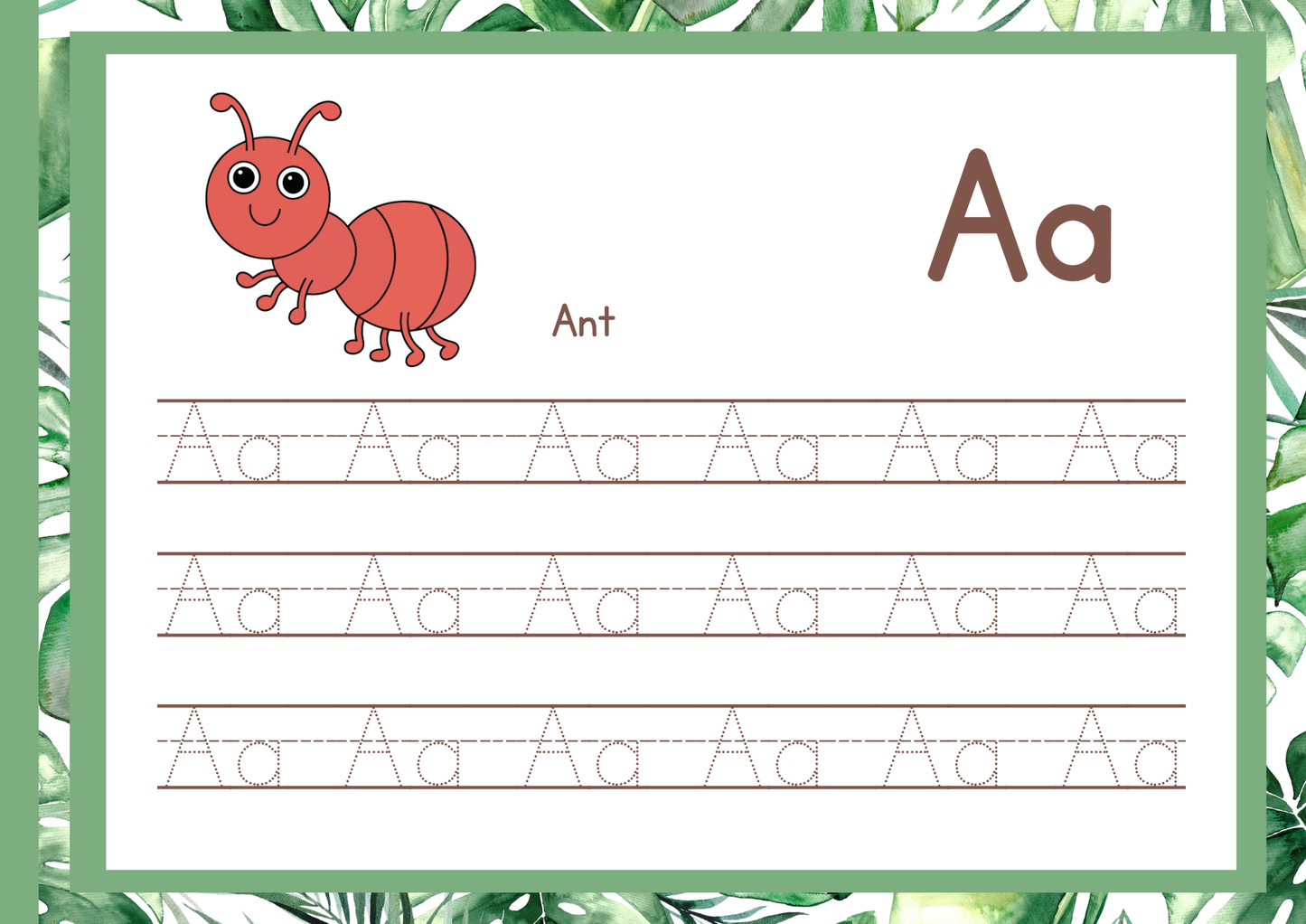Alphabet Tracing Pad - Animal Theme | Digital Download