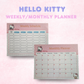 Hello Kitty Inspired Weekly/Monthly Planner pad | Personalizable/ Customizable