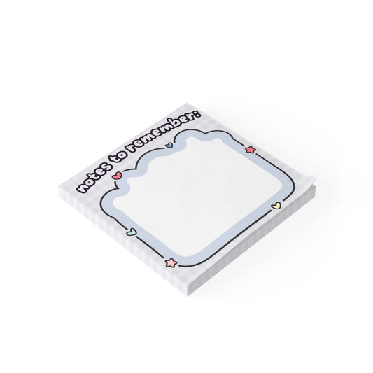 Notes to Remember Sticky Note Pad | Cute Heart Star Doodle