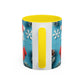 Blue Santa Claus Mug | Snowflakes Holiday Coffee Mug