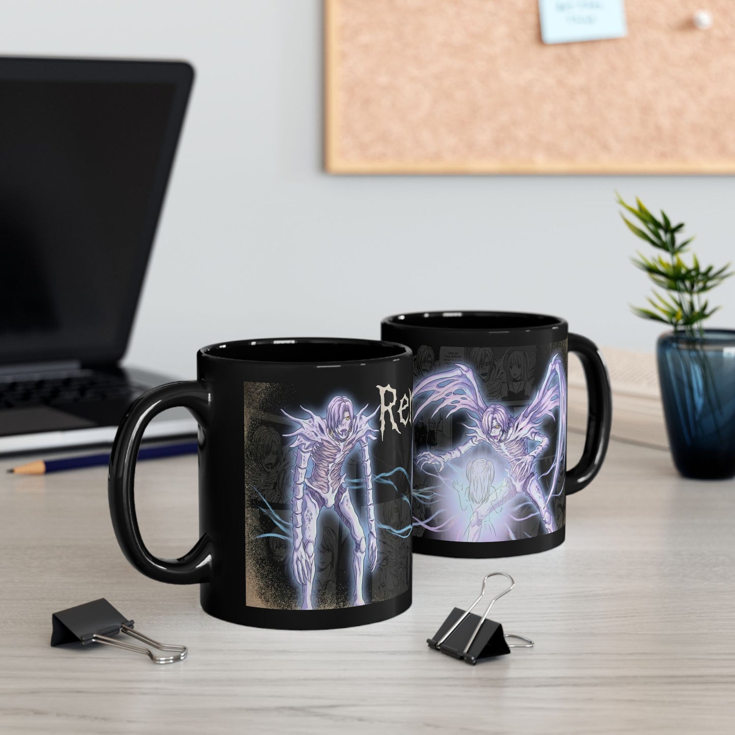 Demon Reaper Black Mug — Gothic Anime Grim Reaper Coffee Cup (11oz & 15oz)
