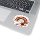 Boho Earth-Tone Rainbow Sticker — Kiss-Cut Floral Rainbow Decal