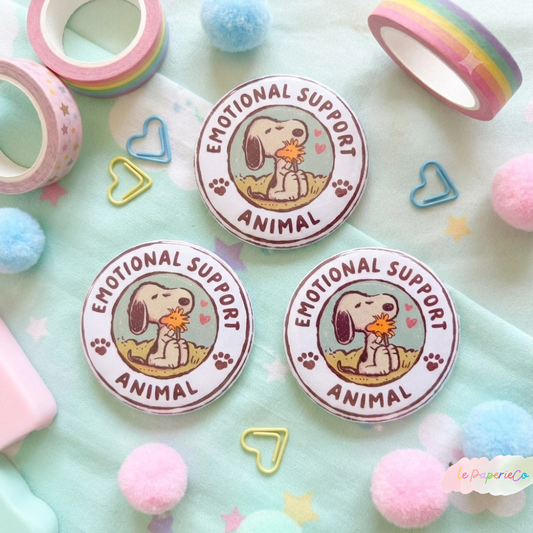 Kawaii Snoopy "Emotional Support Animal" Button
