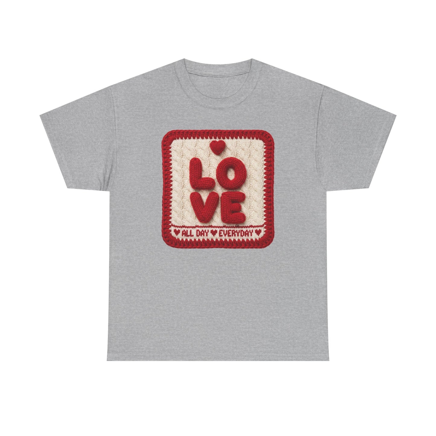 Love Patch T-Shirt — 'Love All Day Everyday' Retro Heart Graphic Tee