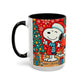 Yellow Santa Holiday Mug | Christmas Accent Coffee Mug (11,15oz)