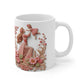 Mother and Daughter Floral Mug — 11oz Ceramic Coffee Cup, Tender Mom Love Gift