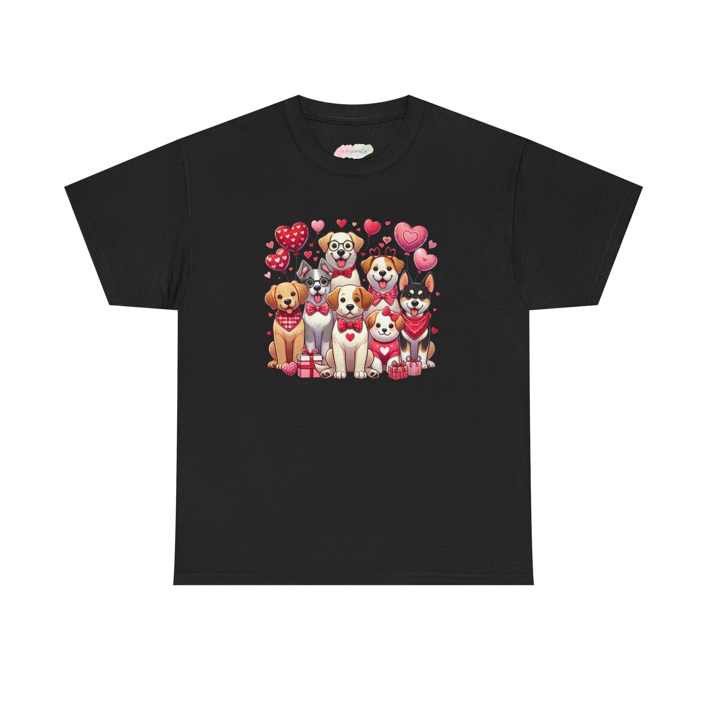 Valentine Puppies T-Shirt | Cute Dogs with Hearts, Valentine's Day Tee