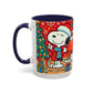 Yellow Santa Holiday Mug | Christmas Accent Coffee Mug (11,15oz)
