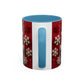 Santa Claus Pattern Mug | Red Snowflakes Christmas Coffee Cup