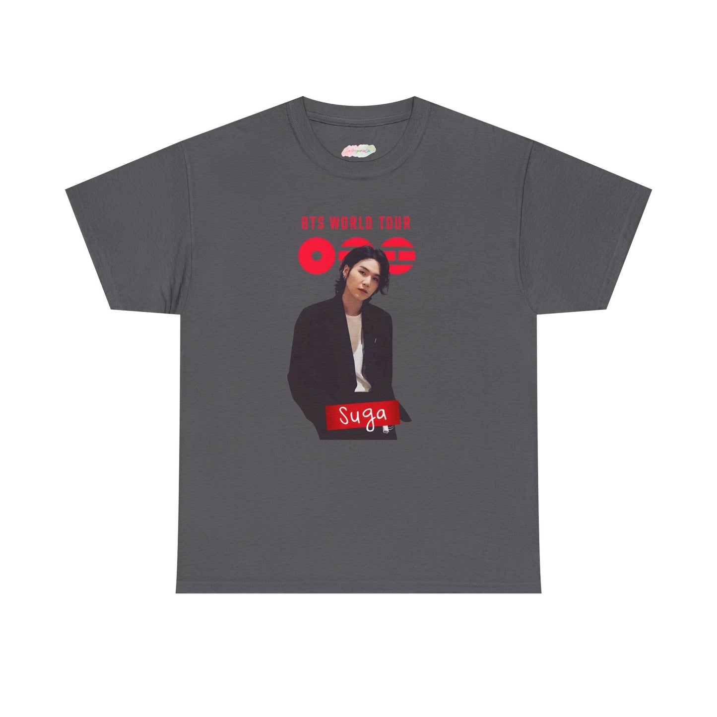 Suga BTS World Tour Tee | K-Pop Idol Portrait, Concert Shirt