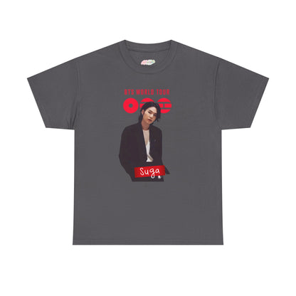 Suga BTS World Tour Tee | K-Pop Idol Portrait, Concert Shirt