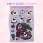 Goth Bookshop Duck Sticker Sheet | Planner, Laptop Decal (4x6 Inch)