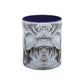 Elephant Relief Accent Coffee Mug  Grey Carved Jungle Design (11/15oz)