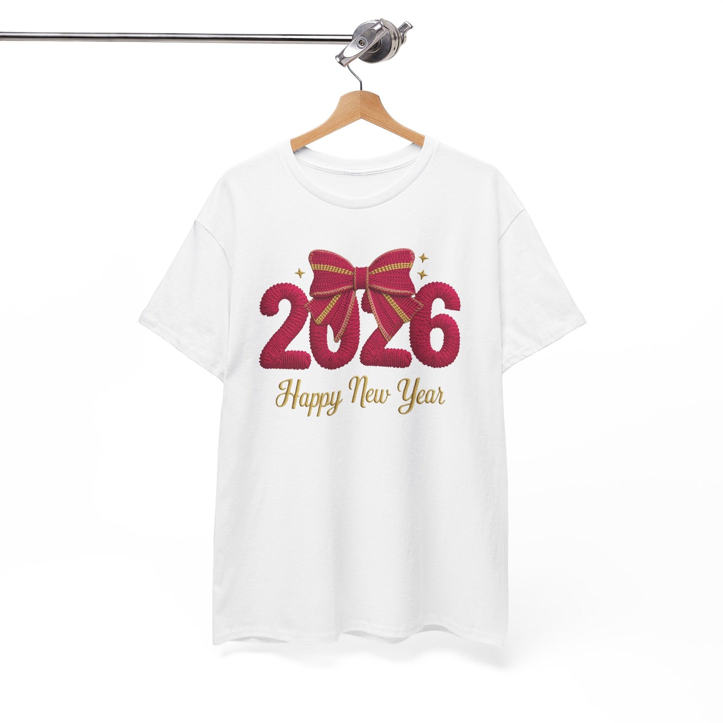 2026 Happy New Year Tee — Festive Ribbon New Year’s Day T-Shirt